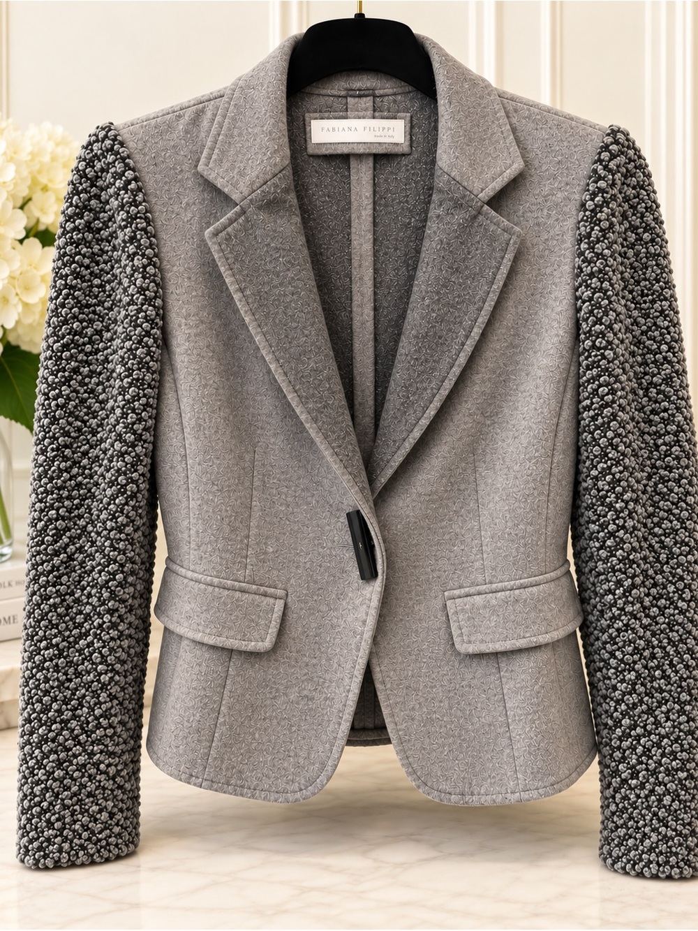 Fabiana Filipinos Wool Cashmere Silk textured blazer- made in Italy - XS